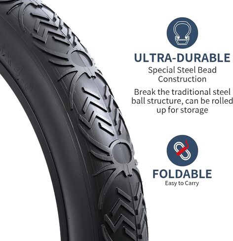YUNSCM 2-PCS 26" Fat E-Bike Tires 26X4.0/(100-559) and 26" Heavy Duty Bike Tubes Schrader Valve Compatible with Road Bike 26 X 4.0 Bicycle E-Bike Tires and Tubes (Y-1291) in Saudi Arabia