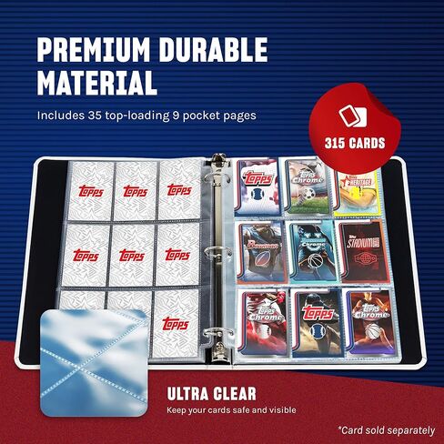 Topps Basketball Binder - 9 Pocket Trading Card Binder, Premium Durable Material, 35 Top-Loading Pages, 450 Card Capacity, Folder for Collectible Card Games, Sports, TCG in Kuwait