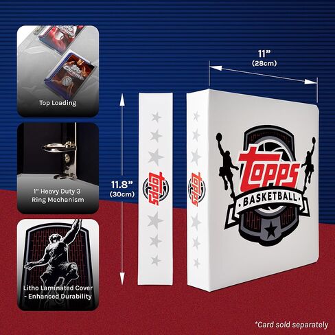 Topps Basketball Binder - 9 Pocket Trading Card Binder, Premium Durable Material, 35 Top-Loading Pages, 450 Card Capacity, Folder for Collectible Card Games, Sports, TCG in Kuwait