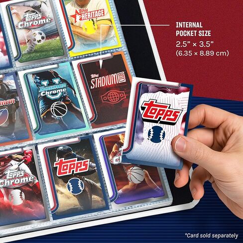 Topps Basketball Binder - 9 Pocket Trading Card Binder, Premium Durable Material, 35 Top-Loading Pages, 450 Card Capacity, Folder for Collectible Card Games, Sports, TCG in Kuwait