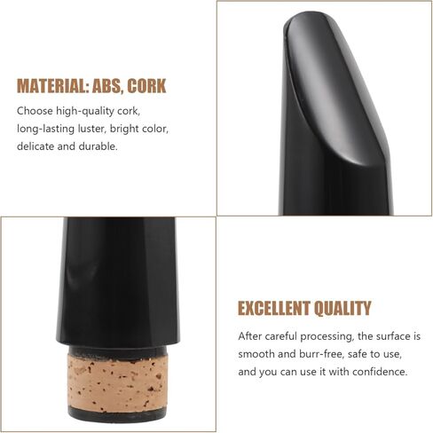 Generic B Flat Clarinet Mouthpiece Replacement Smooth Surface Durable Black Clarinet Flute Head Accessory for Students and Professionals in Saudi Arabia