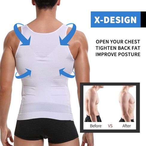 Men Slimming Body Shaper Vest Gynecomastia Compression Shirts Tummy Control Shapewear Moobs Undershirt Tank Top in Saudi Arabia