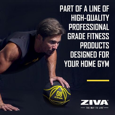 ZIVA Medicine Ball – Durable Rubber Weighted Ball with Easy-Grip Textured Shell for Core, Balance and Strength Training – Commercial Quality (Black, 4–12 lb) in Saudi Arabia