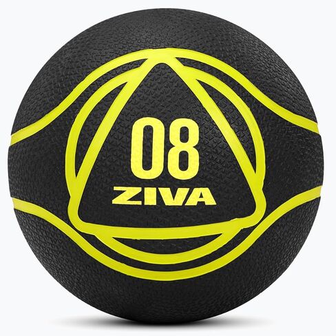 ZIVA Medicine Ball – Durable Rubber Weighted Ball with Easy-Grip Textured Shell for Core, Balance and Strength Training – Commercial Quality (Black, 4–12 lb) in Saudi Arabia