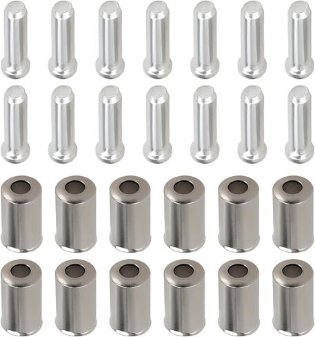 ECSiNG 100pcs Bicycle Brake Cable End Caps Set 5mm Mountain Bikes Brake Cable End Caps MTB Aluminum Brake Cable Housing End Caps Silver in Saudi Arabia