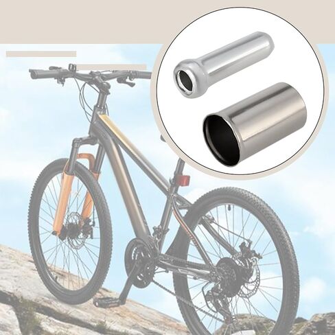 ECSiNG 100pcs Bicycle Brake Cable End Caps Set 5mm Mountain Bikes Brake Cable End Caps MTB Aluminum Brake Cable Housing End Caps Silver in Saudi Arabia