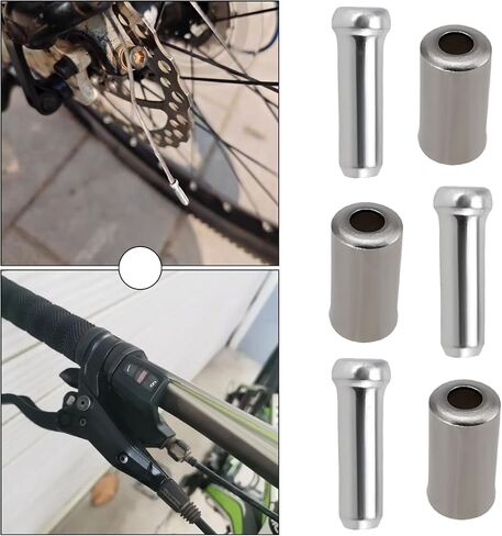ECSiNG 100pcs Bicycle Brake Cable End Caps Set 5mm Mountain Bikes Brake Cable End Caps MTB Aluminum Brake Cable Housing End Caps Silver in Saudi Arabia
