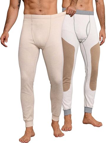 Herberton Men's Thermal Long Johns Extra Knee Layer Fleece Leggings Underwear Pant for Cold Weather (S-XXL) in Saudi Arabia