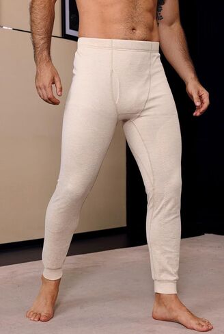 Herberton Men's Thermal Long Johns Extra Knee Layer Fleece Leggings Underwear Pant for Cold Weather (S-XXL) in Saudi Arabia