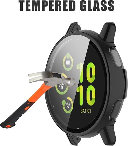 عبوتان لواقي شاشة Garmin Vivoactive 5، حافظة من الزجاج المقوى عالي الدقة Vivoactive 5 (أسود) in Kuwait