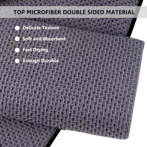 Microfiber Golf Towel(16" X 16") with Carabiner Clip,Hook and Loop Fastener-Blue in Saudi Arabia