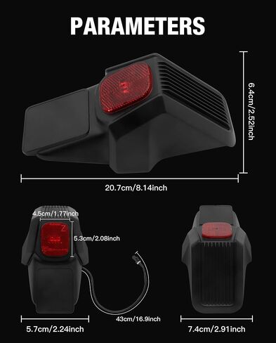 مجموعة الحاجز الخلفي للسكوتر مع الضوء الخلفي المتكامل المتوافق مع Ninebot من Segway ZT3 Pro Kickscooter، ZT3 Scooter Support Rear Mudguard Fender ملحق الملحقات الأصلية in Saudi Arabia