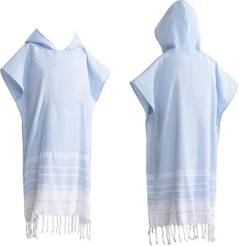 1pcs Turkish Towel Poncho Turkish Cotton Beach Poncho wim Cover Up Wearable Towel Hooded Poncho with Pocket for Adult Man Women (Green) in Saudi Arabia
