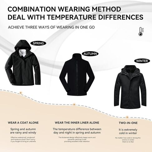 Women's Hooded Winter Jacket Warm Fleece Lining Detachable Mountaineering Jacket Snow Raincoat in Saudi Arabia