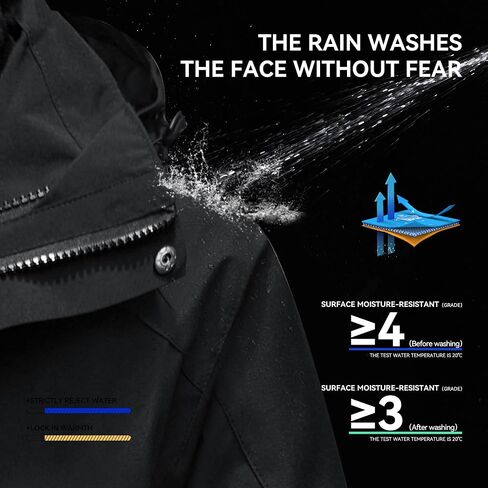 Women's Hooded Winter Jacket Warm Fleece Lining Detachable Mountaineering Jacket Snow Raincoat in Saudi Arabia
