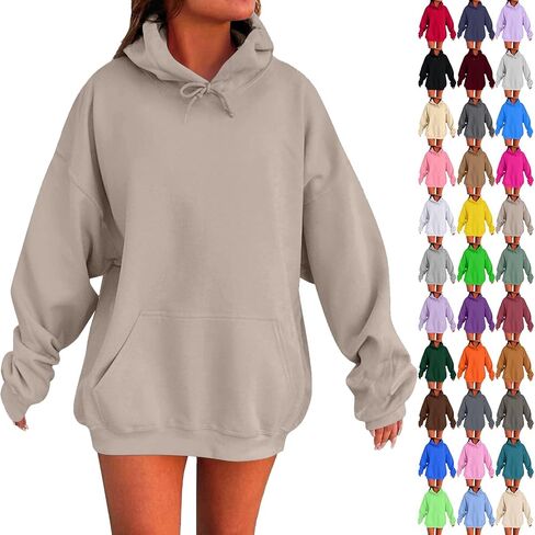 GOKKILRW Hoodies Women Plain Pullover Sweatshirts Oversized Long Sleeve Sweat Shirts Y2K Tops 2025 Fall Trendy Preppy Clothes in Saudi Arabia