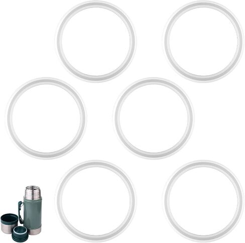 6pcs Gasket Replacement for Stanley Classic 24oz Food Jar, Silicone Sealing Ring Accessory for Thermos Seal Parts Leak-Proof Water Bottle Lid O Ring for Stanley Classic Tumblers 24oz BPA Free in Saudi Arabia