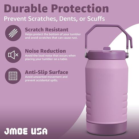 حذاء Jmoe USA لإبريق Stanley IceFlow | مصنوع من السيليكون المطابق للون | كم واقٍ متين وغير قابل للانزلاق | يمنع الضربات والخدوش (أسود، 64 أونصة) in Kuwait