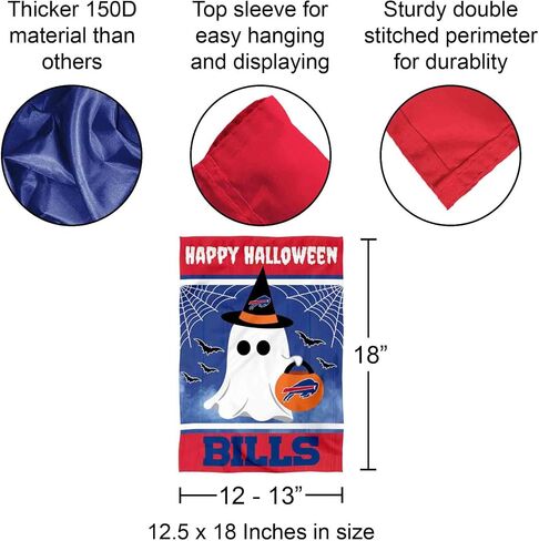 Buffalo Bills Happy Halloween Garden Flag Double Sided Banner in Saudi Arabia