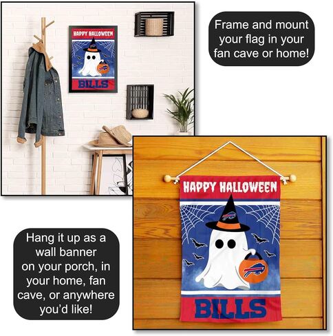 Buffalo Bills Happy Halloween Garden Flag Double Sided Banner in Saudi Arabia