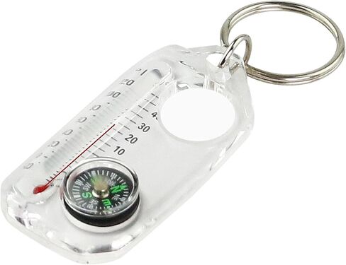 Compass Thermometers Keyring - Survival Thermometers Compass Keychain | Compasses Thermometers Keychain | Small Keychain with Compass | Pocket Sized Compass Keyring Gear for Outdoor Camping in Saudi Arabia