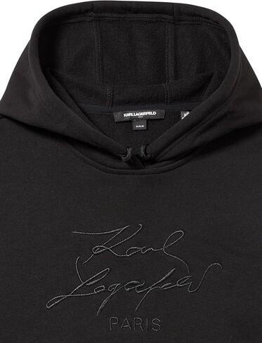 سويت شيرت رجالي من KARL LAGERFELD بغطاء للرأس وأكمام طويلة وجيب الكنغر من Karl Signature in Saudi Arabia