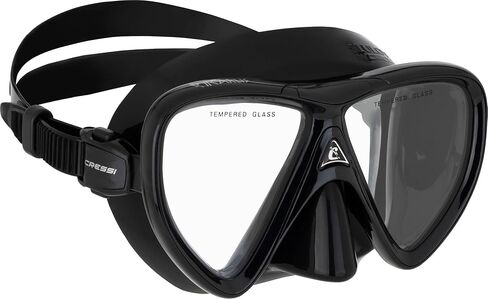 Cressi Lightweight Adult Diving Mask with Silicone Skirt and Wide Field of View - Ikarus - Designed in Italy by Cressi in Saudi Arabia