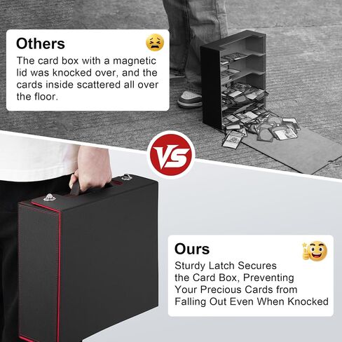 Trading Card Storage Box with Portable Handle, 3000+ MTG Storage Box with 4 Card Stoppers Commander Display Deck Box Card Case Toploader MTG TCG Sports Cards Commander Deck Box(Black&Purple) in Saudi Arabia