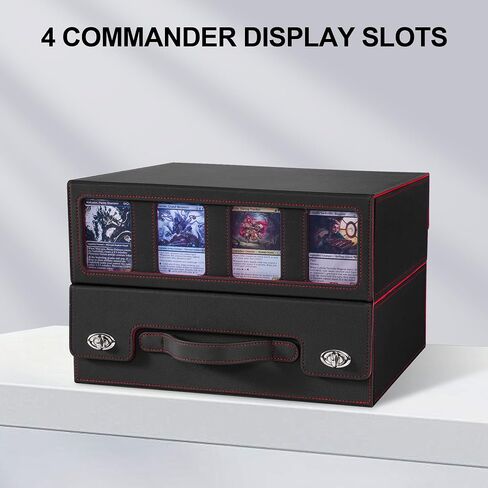 Trading Card Storage Box with Portable Handle, 3000+ MTG Storage Box with 4 Card Stoppers Commander Display Deck Box Card Case Toploader MTG TCG Sports Cards Commander Deck Box(Black&Purple) in Saudi Arabia
