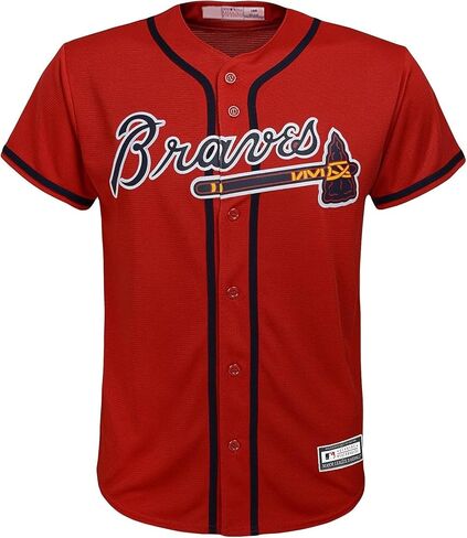 Atlanta Braves Ronald Acuna Jr. Kids Red Alternate Baseball Jersey, Size 4-7 in Saudi Arabia