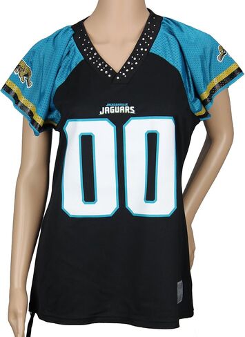 Jacksonville Jaguars NFL Women's Team Field Flirt Fashion Jersey, Black in Saudi Arabia