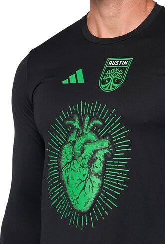 تيشيرت Austin Fc Pre-Game طويل الأكمام للرجال من أديداس in Kuwait
