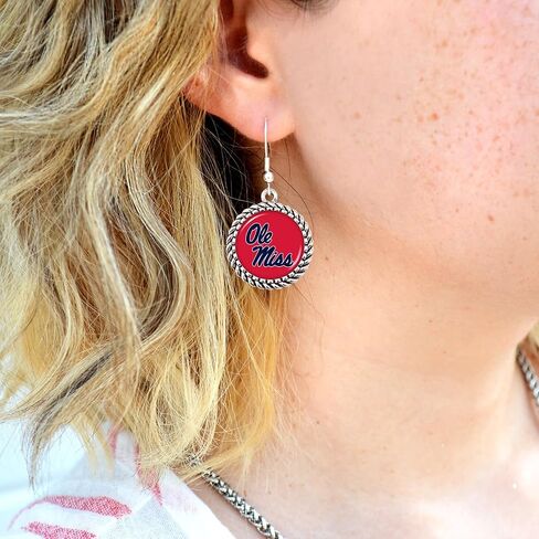 From the Heart Ole Miss Rebels Olivia Earrings Silver Jewelry Gift Mississippi in Saudi Arabia