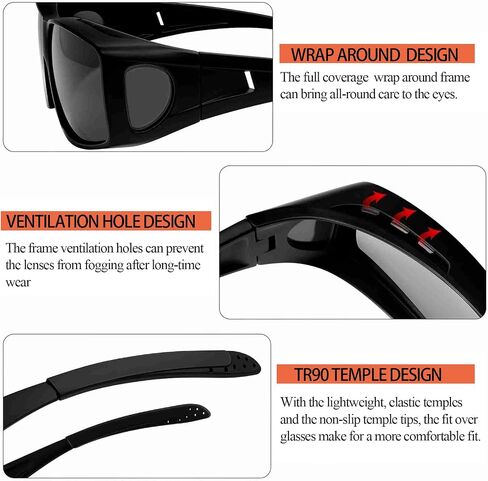 Fit Over Sunglasses Women Men Polarized Wrap Around Sun Glasses Trendy Large Sports Shades Sunnies Running Fishing SY6033 in Saudi Arabia