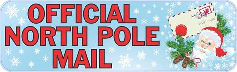 StickerTalk Official North Pole Mail Vinyl Sticker, 10 inches by 3 inches in Saudi Arabia