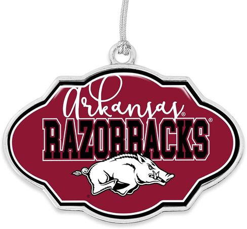From the Heart Arkansas Razorbacks Frame Design Christmas Ornament with Team Logo Silver Metal Gift Tree Decoration UA in Saudi Arabia