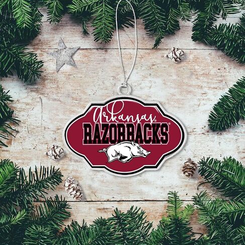 From the Heart Arkansas Razorbacks Frame Design Christmas Ornament with Team Logo Silver Metal Gift Tree Decoration UA in Saudi Arabia