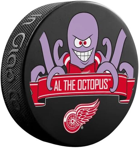 Al The Octopus Red Wings Mascot Officially Licensed Hockey Puck in Saudi Arabia