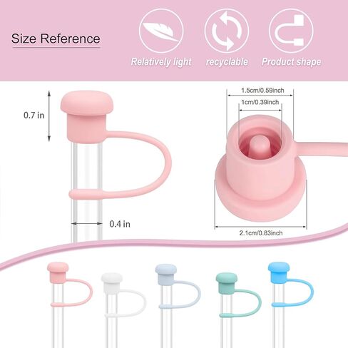 6 قطع من أغطية القش مقاس 0.31-0.4 بوصة/8-10 مم، لغطاء أغطية القش من ستانلي للأكواب لكوب ستانلي 20|30|40 أونصة، أغطية سيليكون مقاومة للغبار (الكوب غير متضمن)، النوع 3 in Kuwait