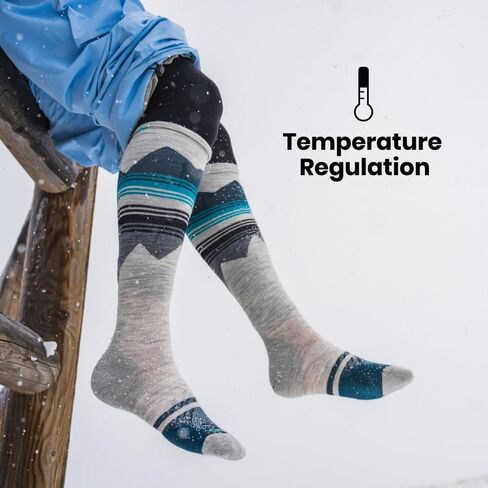 Smartwool Men's Ski Targeted Cushion Winter Haze Print Over The Calf Socks in Kuwait