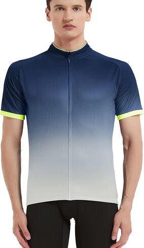 Men's Short Sleeves Cycling Jersey Slim-Fit Bike Shirt Breathable Fabric in Saudi Arabia
