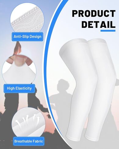 Runhit Kids Basketball Leg Sleeve Youth Long Compression Leg Sleeves Full Length UV Protection for Soccer Football in Saudi Arabia
