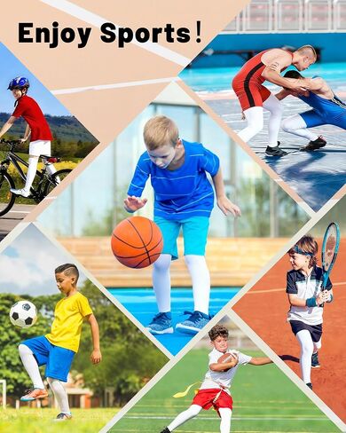 Runhit Kids Basketball Leg Sleeve Youth Long Compression Leg Sleeves Full Length UV Protection for Soccer Football in Saudi Arabia