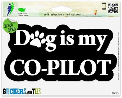 ملصق نافذة السيارة من الفينيل مطبوع عليه Dog is My Co-Pilot Funny Pet Animal Love مقاس 6 بوصات × 3 بوصات in Saudi Arabia