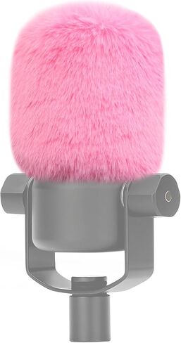 LEFXMOPHY PodMic Windscreen for Rode PodMic Microphone Replacement Pop filter, Pale Pink Furry Wind Muff Deadcat Cover in Saudi Arabia