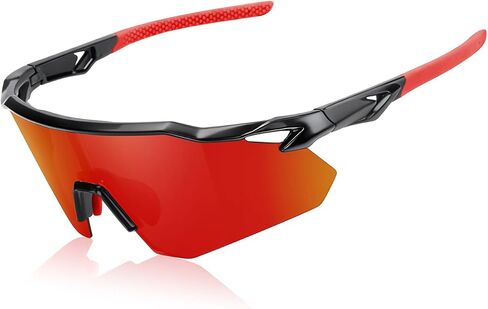 Polarized Sports Sunglasses for Men Women, UV Protection Lightweight Sun Glasses Running Cycling, Non-Slip Nose Pads in Kuwait