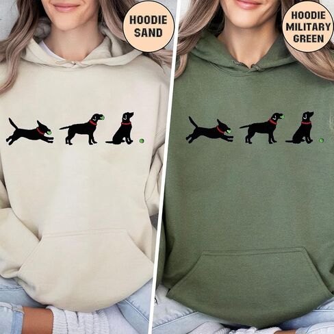 NAZENTI Lab with Ball Sweatshirt, Custom Embroidered Lab Sweatshirt with Dog Name on Sleeve, Crewneck Sweatshirt, Lab Gifts, Lab Sweater for Women, Lab Mom Shirt in Saudi Arabia