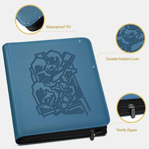 9 Pocket Card Binder, 540 Cards Trading Cards Games Collection Holder Book Folder with Side-Loading Sleeves (Blue Turtle) in Kuwait