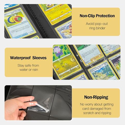 9 Pocket Card Binder, 540 Cards Trading Cards Games Collection Holder Book Folder with Side-Loading Sleeves (Blue Turtle) in Kuwait