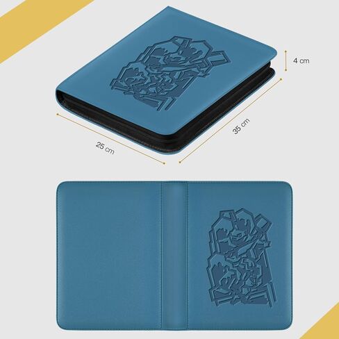 9 Pocket Card Binder, 540 Cards Trading Cards Games Collection Holder Book Folder with Side-Loading Sleeves (Blue Turtle) in Kuwait